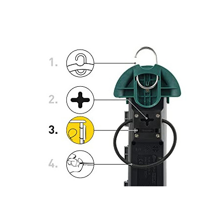 PDU IP44 PRO Line con enrollador de cable, 4 enchufes Schuko, enchufe de 16 A, cable de 4 m