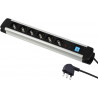 Multi-enchufes Alu-Line 6 Schuko +10/16 A lugares con interruptor Electraline