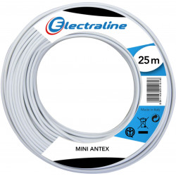 Mini cable satélite, 25 m de longitud, Electraline blanco 18002