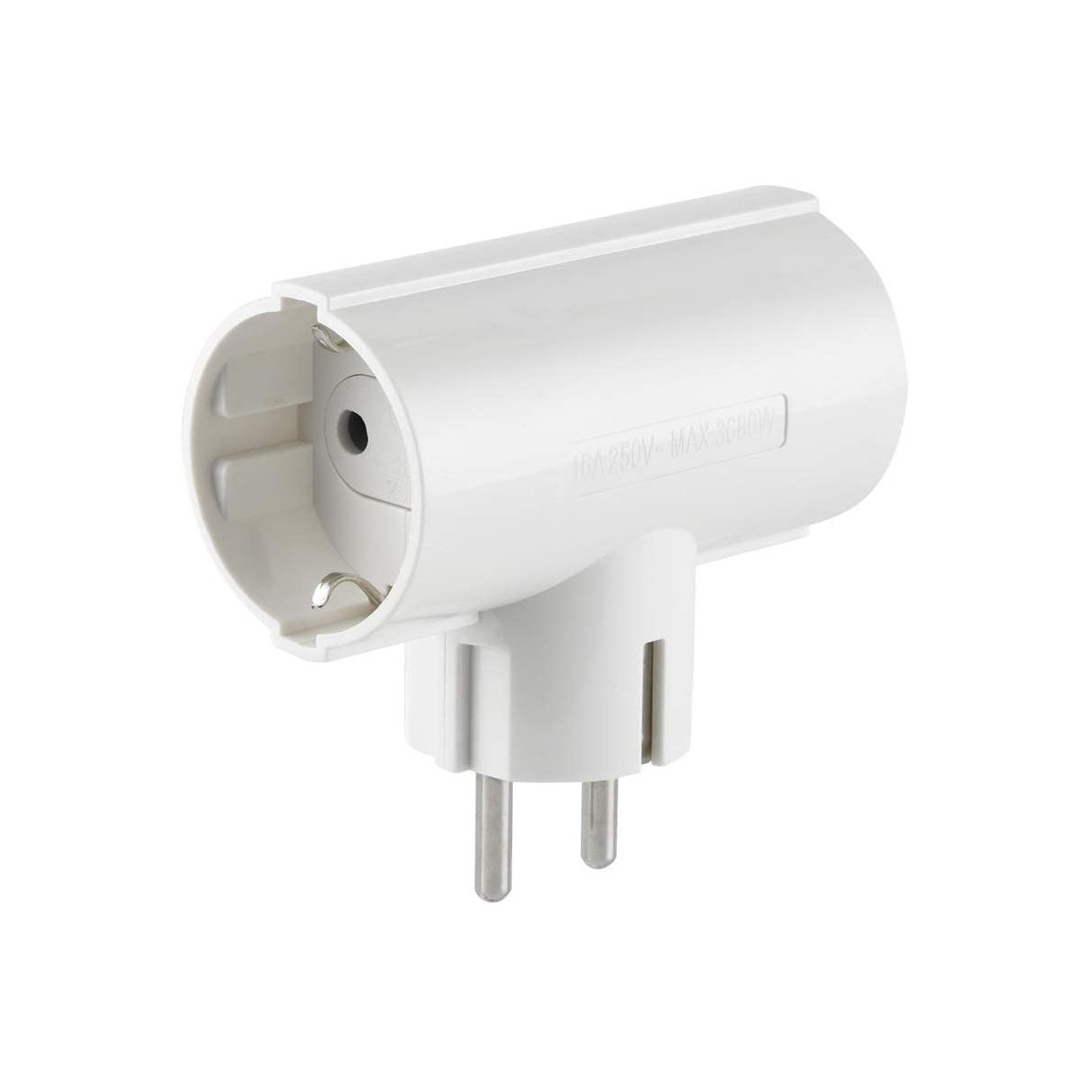 2 side socket adapter, German plug, 2 schuko Electraline