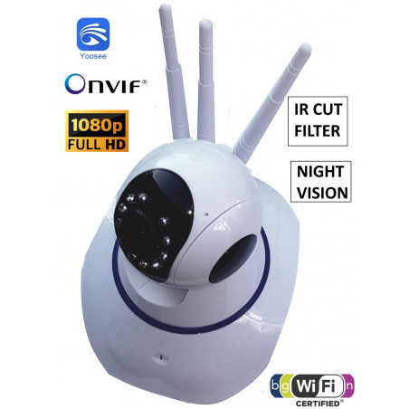 Alarme sans fil de caméra IP Full HD PTZ WiFi microSD APP Yoosee ONVIF audio