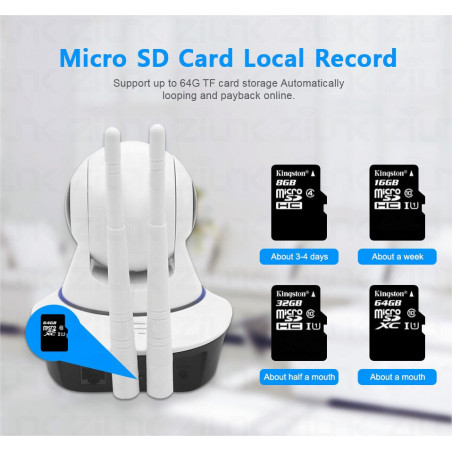 Alarme sans fil de caméra IP Full HD PTZ WiFi microSD APP Yoosee ONVIF audio