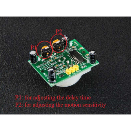 Sensore di movimento PIR 5V DC con sensibilità e timer regolabile per Arduino