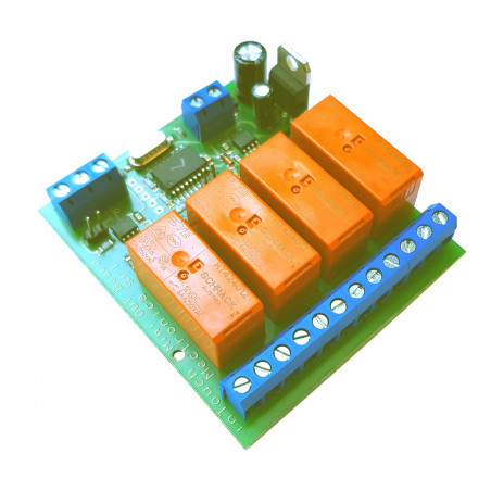 MODBUS RTU Mini OUT 4 Relaisausgänge SPDT 16A am RS485-Bus des DIN-Moduls