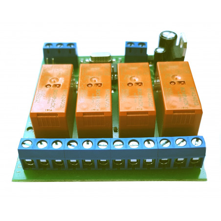 MODBUS RTU Mini OUT 4 relay outputs SPDT 16A on DIN module RS485 bus