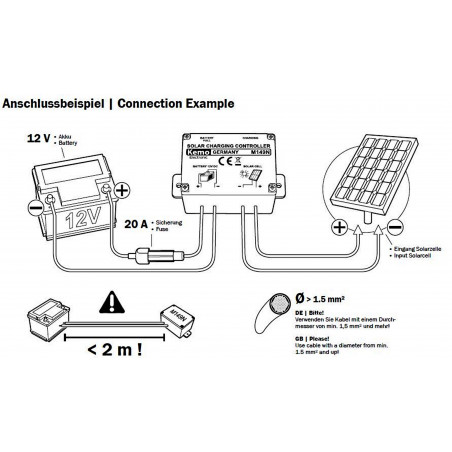 Solarladeregler Bleibatterie Photovoltaik-Module 12V DC 10A / 20A