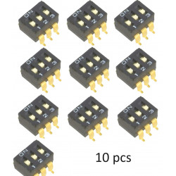 10 PIEZAS DIP-SWITCH SMD 3P ON-OFF A6S-3102-H OMRON OCB