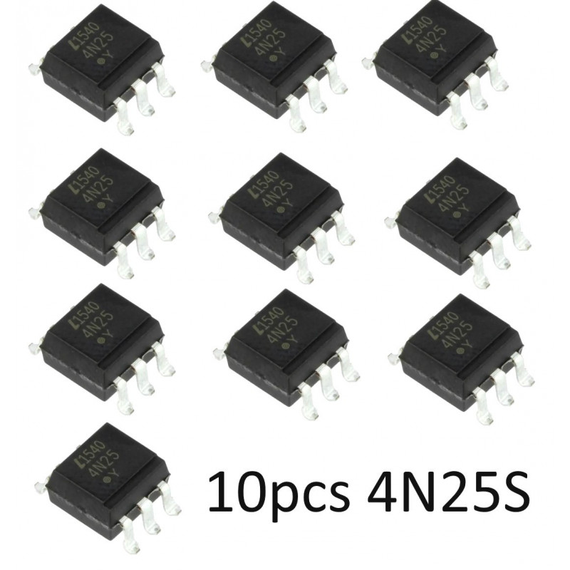 10 PEZZI 4N25S LITEON Fotoaccoppiatore Optocoupler SMD tranisistor isol. 2,5kV