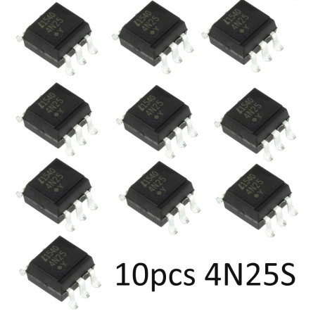 10 PIEZAS 4N25S LITEON Optoacoplador SMD transisistor isol. 2,5 kV