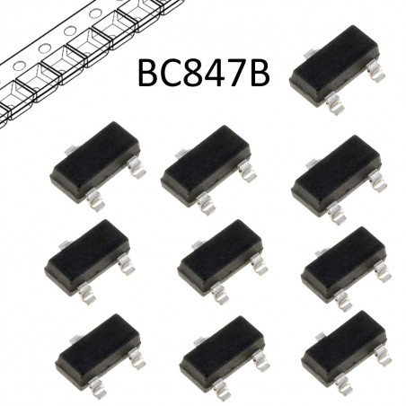 10 STÜCKE BC847B.215 NEXPERIA Transistor NPN bipolar SOT23 45V 0,1A in Band