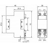 Relay module DPST-NO 25A 400V AC DC coil 230V AC DIN bar module