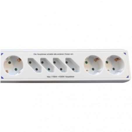 Multi-socket Master Slave 4 Schuko + 4 Italian White Energy saving