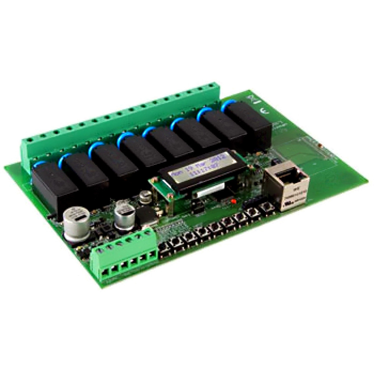 Ethernet interface LAN output 8 relays 1 input LCD display timer WEB ...