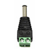 Adaptador de enchufe de CC macho estándar con 2 terminales de tornillo