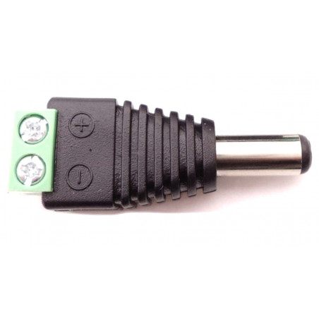Adattatore spinotto plug DC standard maschio con 2 morsetti a vite