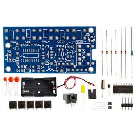 FM receiver KIT 76-108 MHz STEREO digital chip HEX3653 headphone jack output