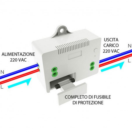 Ricevitore wireless 433 MHz 1 Canale 220 VAC per interruttori FR791 e FR792