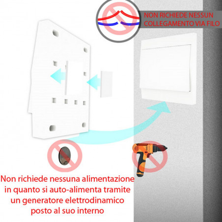 Transmisor de pared inalámbrico de 2 canales autoalimentado para receptor de radio FR790