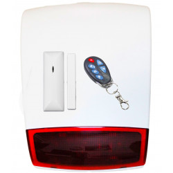 Mini système d'alarme KIT Sirène + Capteur magnétique de fenêtre de porte + Télécommande