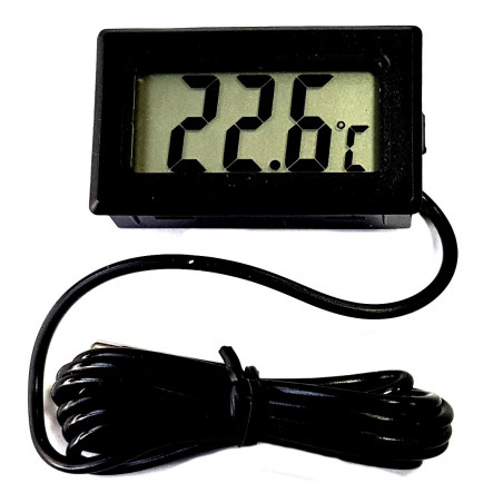 Termómetro de panel digital -20 ° C + 70 ° con sonda a batería de 1 m