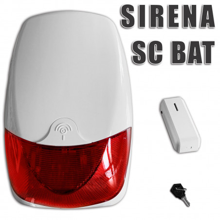 Sirena inalámbrica 103dB batería con transmisor para centralitas de alarma salida 12V