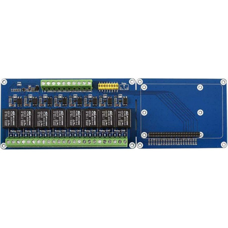 8 relays SPDT 5A 250V optically isolated DIN rail for Raspberry Pi and compatible