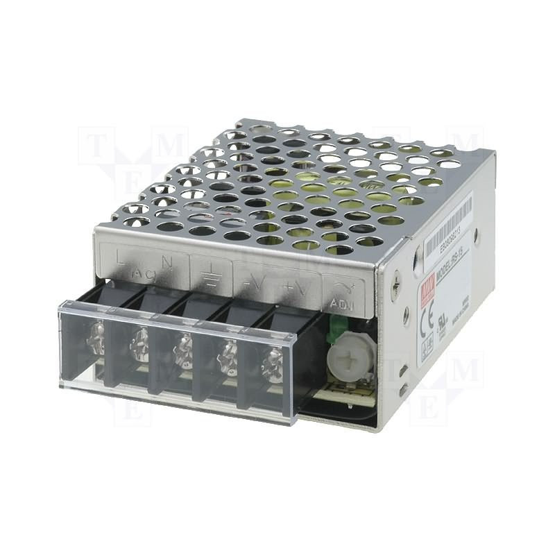 Fuente de alimentación conmutada universal estabilizada de 12V DC 1.3A RS-15-12