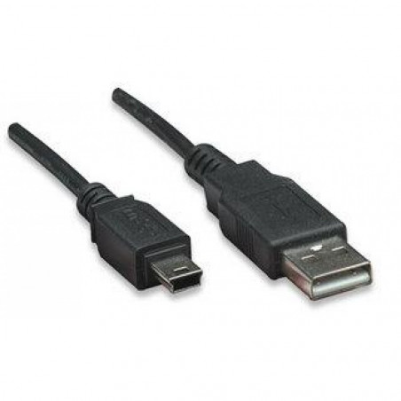 Cable USB 2.0 A Macho / Mini B 5 Pines Macho 1.8m Negro