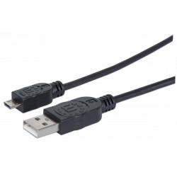 Cable USB 2.0 A macho / Micro B macho 1.8m Negro