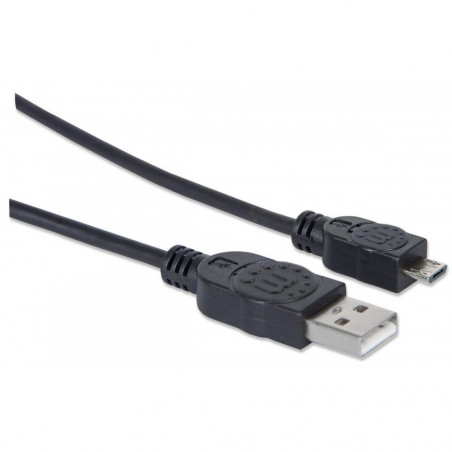 USB 2.0 Kabel A Stecker / Micro B Stecker 1,8m Schwarz