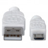 Câble USB 2.0 A mâle / Micro B mâle 1,8 m Blanc