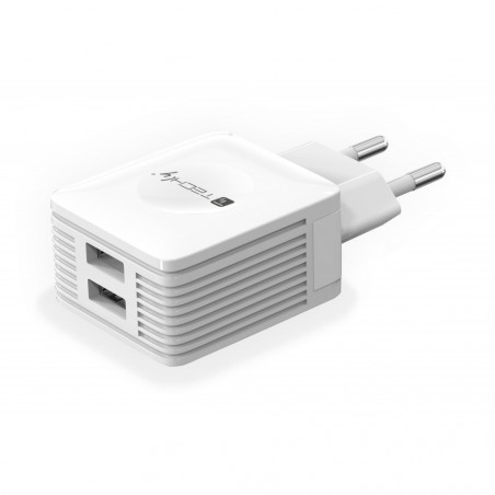 Cargador USB 2 puertos 2.1A AC 100-240V Enchufe italiano 10A