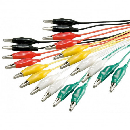 Kit de cables de prueba aislados multicolores con pinzas de cocodrilo
