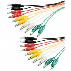 Kit de cables de prueba aislados multicolores con pinzas de cocodrilo