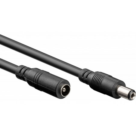 Cable de alimentación Enchufe de extensión DC 2.1 mm 3m Negro Macho Hembra