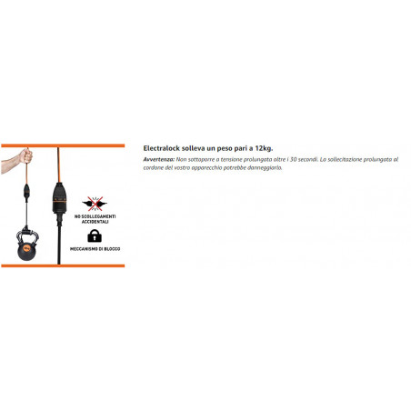 Cable de extensión eléctrico 3G1.5 con mecanismo de bloqueo Electralock anti desprendimiento de 10 M