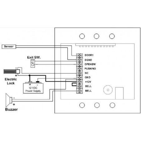 Serrure électronique RFID + clavier à code 13,56 MHz Relais ouvre-porte 12 V CC