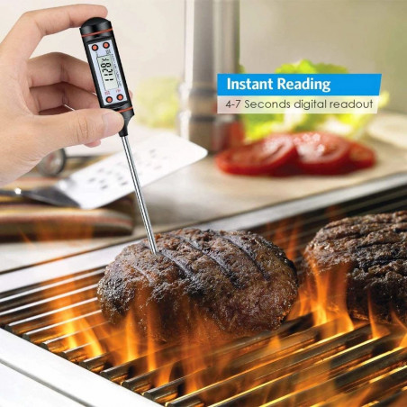 Termometro digitale per alimenti BBQ -50 °C a 300 °C funz. min max hold auto off