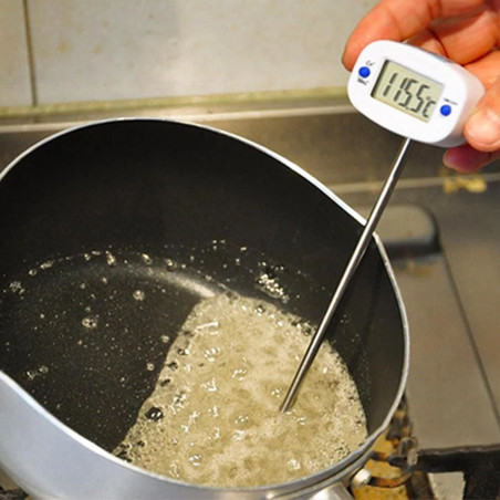 Thermomètre numérique pour aliments avec écran LCD et sonde en acier inoxydable de 15 cm