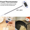 Thermomètre numérique pour aliments avec écran LCD et sonde en acier inoxydable de 15 cm