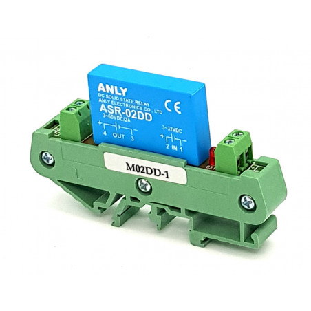 SSR solid state relay with DIN IN support 5-32V DC control 3-60V DC 2A