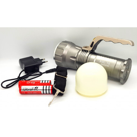 Multifunction high brightness led flashlight with rechargeable battery at home or in the car