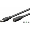 Extensión de cable de alimentación DC 2.5 mm 3m Negro Macho Hembra