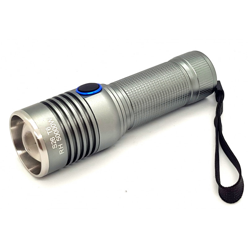 Ultra compact high brightness aluminum LED flashlight with USB rechargeable battery