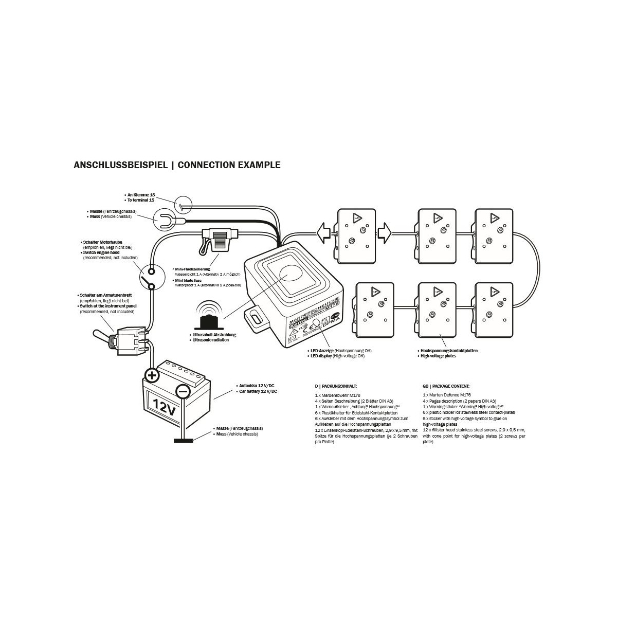 Repellente ultrasuoni Topi Martore Roditori esterno interno casa  impermeabile IP65 230V