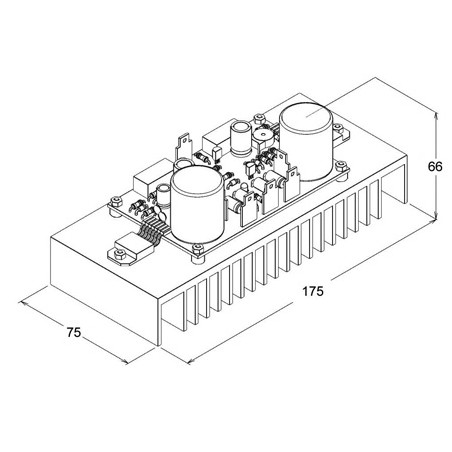 Montiertes 1-Kanal-200-W-Audioverstärkermodul für 4-8OHM-Lautsprecher