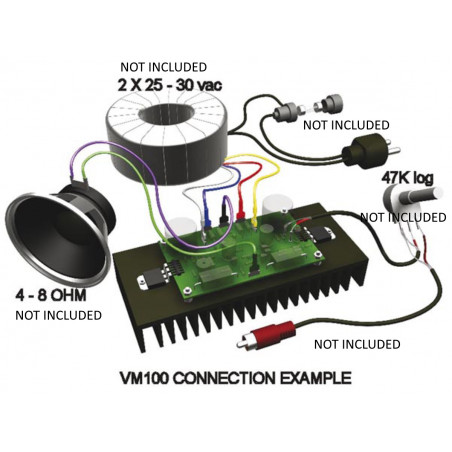 Montato modulo amplificatore audio 1 canale 200W per altoparlanti 4-8OHM