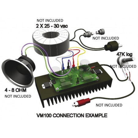 Montiertes 1-Kanal-200-W-Audioverstärkermodul für 4-8OHM-Lautsprecher