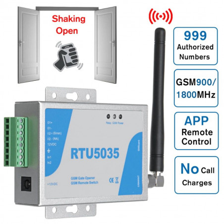 Apricancello interruttore antifurto GSM con 1 OUT controllo sirena 2 IN sensore