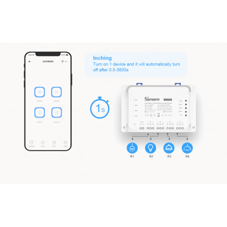 Sonoff 4CH R3 Wifi Smart Switch OUT 4 appareils 230V AC Alexa Google Home